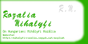 rozalia mihalyfi business card